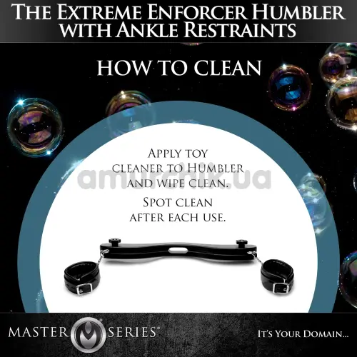 Фіксатори для ніг та мошонки Master Series Extreme Humbler With Ankle Restraints, чорні