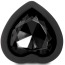 Анальная пробка с чёрным кристаллом Silicone Jewelled Butt Plug Heart Small, черная - Фото №3