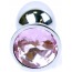Анальная пробка со светло-розовым кристаллом Exclusivity Jewellery Silver Plug, серебряная - Фото №2