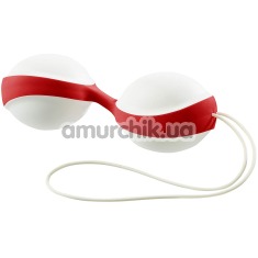 Вагінальні кульки Amor Gym Balls Duo, біло-червоні - Фото №1