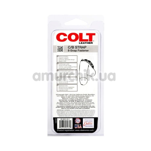 Эрекционное кольцо Colt Leather C/B Strap 8 Snap Fastener, черное