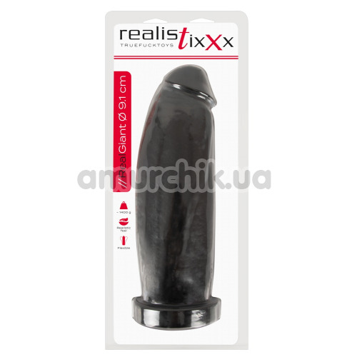 Фаллоимитатор Realistixxx Real Giant Dildo 9.1 см, черный
