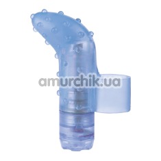 Вибронапалечник для стимуляции клитора Waterproof Finger Fun, голубой - Фото №1