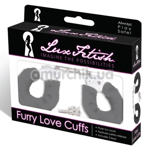 Наручники Lux Fetish Furry Love Cuffs, чорні