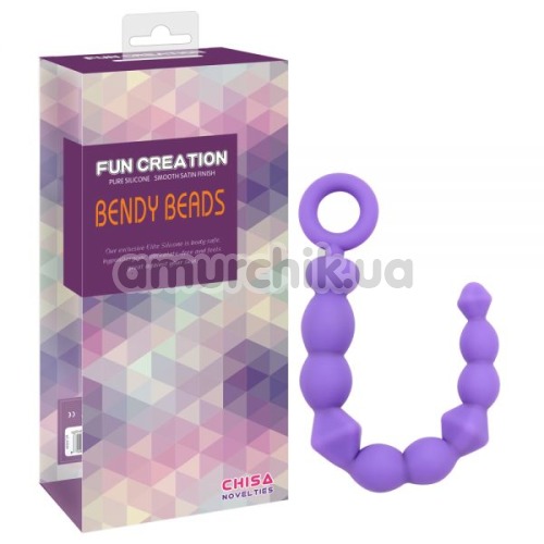 Анальний ланцюжок Fun Creation Bendy Beads, фіолетова