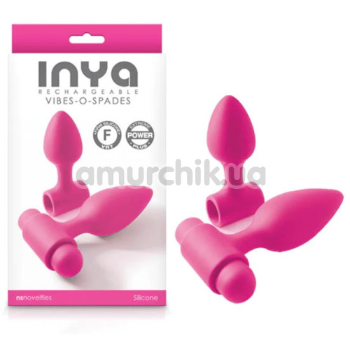 Набір анальних пробок з вібрацією Inya Rechargeable Vibes-O-Spades, рожевий