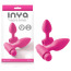 Набор анальных пробок с вибрацией Inya Rechargeable Vibes-O-Spades, розовый - Фото №1