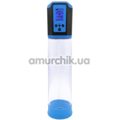 Вакуумная помпа Men Powerup Passion Pump Premium Rechargeable Automatic LCD, голубая - Фото №1