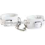 Наручники Theatre Leather Handcuffs, білі - Фото №1