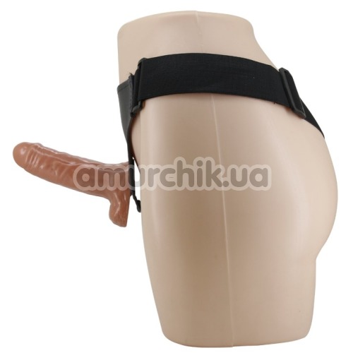 Страпон с вибрацией Ultra Passionate Harness Realdeal Penis Strap On, коричневый