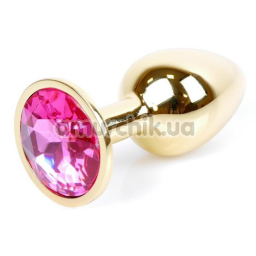 Анальная пробка с розовым кристаллом Exclusivity Jewellery Gold Plug, золотая