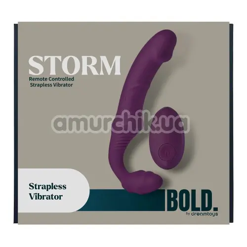 Безремневой страпон с вибрацией Bold Storm Remote Controlled Strapless Vibrator, фиолетовый