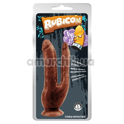 Двойной фаллоимитатор Rubicon Dark Magic Dual Penis 7.7, коричневый