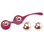 Вагинальные шарики Sweet Smile Kegel Training Balls With Extra Weights, бордовые - Фото №1