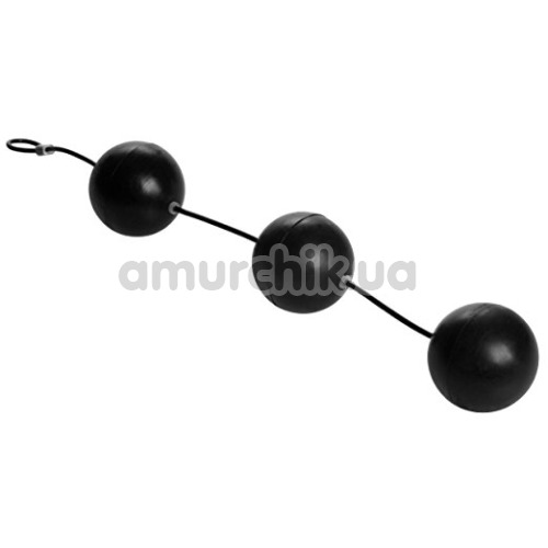 Вагинальные шарики Master Series XXL Triple Silicone Beads, черные - Фото №1