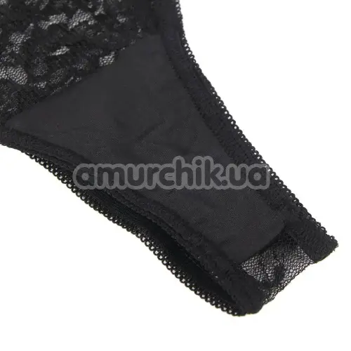 Комплект Star Night Lace Lingerie With Long Gloves, черный: бюстгальтер + трусики + перчатки