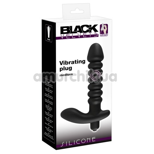 Анальный вибратор Black Velvets Vibrating Medium, черный
