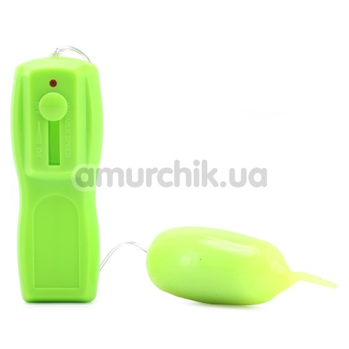 Виброяйцо Glo-Glo a Go-Go Flicker Tip Vibrating Bullet Nuclear Lime, зеленое
