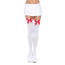 Чулки с красным бантиком Nylon Thigh Highs With Bow, белые - Фото №0