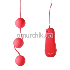 Вагинально-анальные шарики с вибрацией Power Balls красные - Фото №1