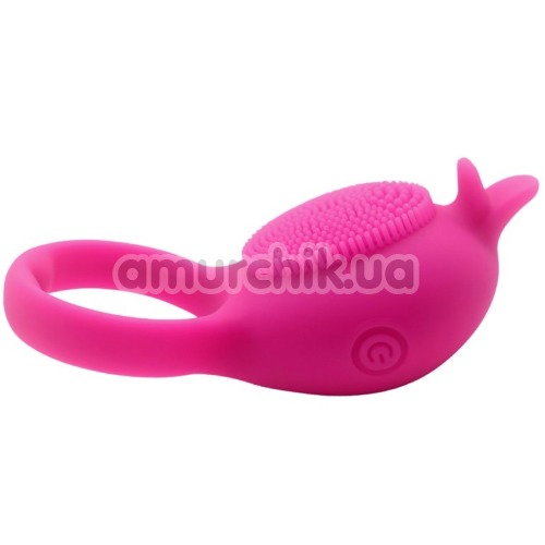 Виброкольцо Silicone Love Ring Dolphin, розовое