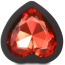 Анальная пробка с красным кристаллом Silicone Jewelled Butt Plug Heart Small, черная - Фото №4