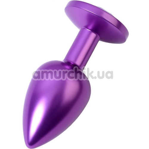 Анальная пробка с фиолетовым кристаллом Toyfa Metal 717007-44, фиолетовая