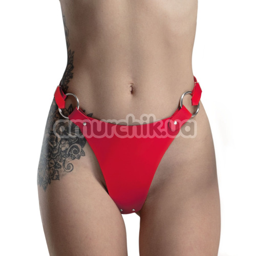 Трусики Feral Feelings String Bikini Leather, червоні