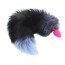 Анальная пробка с черно-голубым хвостом Horny Kitten, розовая