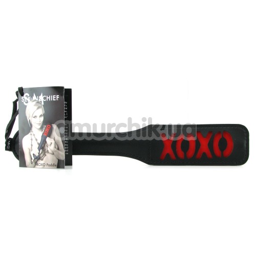 Шлепалка Sex & Mischief XOXO Paddle, черно-красная