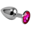 Анальна пробка з рожевим кристалом Rosebud Classic Metal Plug S, срібна - Фото №1