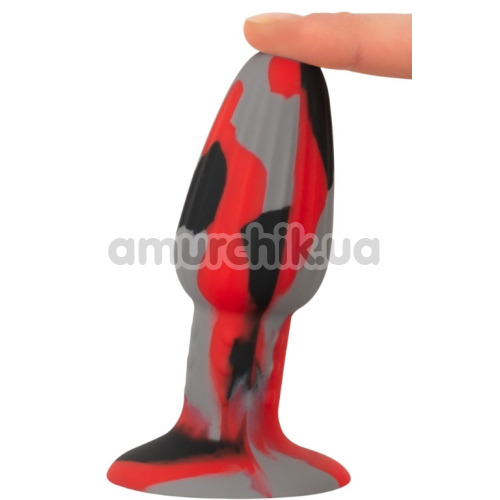 Анальная пробка Anos Tricolour Butt Plug With Suction Cup, разноцветная