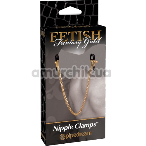 Зажимы для сосков Fetish Fantasy Gold Chain Nipple Clamps, золотые