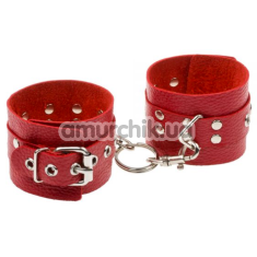 Наручники sLash Leather Rastraints Hand Cuffs, красные - Фото №1