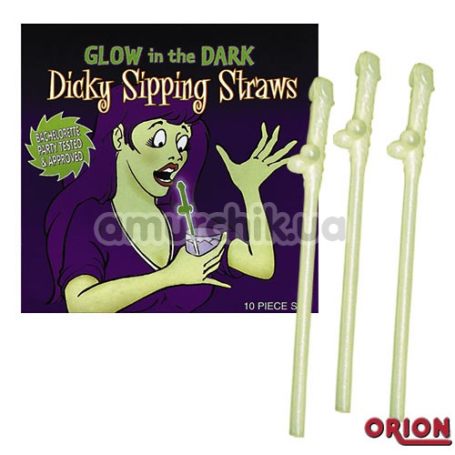 Трубочки для напоїв Dicky Sipping Straws Glow-In-The-Dark, що світяться в темряві - 10шт