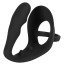 Стимулятор простати з ерекційним кільцем Black Velvets Ring & Plug, чорний - Фото №1
