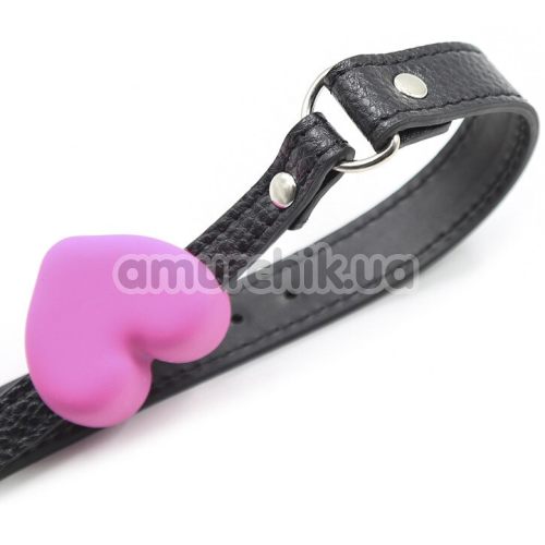 Кляп DS Fetish Mouth Gag Heart, розово-черный