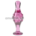 Анальная пробка Lovetoy Glass Romance GS17, розовая - Фото №1