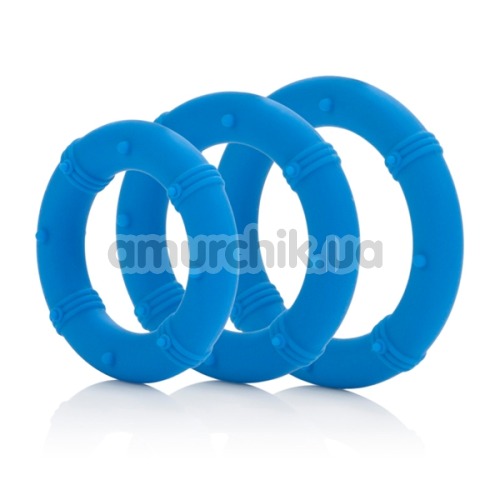 Набір ерекційних кілець Posh Silicone Love Rings, 3 шт., блакитний