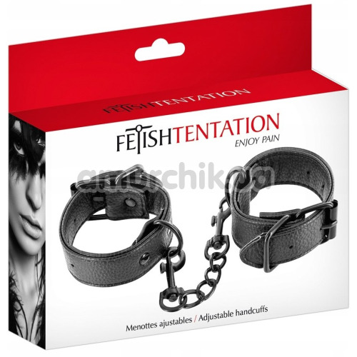 Фиксаторы для рук Fetish Tentation Enjoy Pain Adjustable Handcuffs, черные
