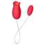 Симулятор орального секса с виброяйцом Letcher Flowers Love Egg, красный - Фото №1