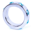 Эрекционное кольцо с голубыми кристаллами Boss Series Metal Ring Diamonds Medium, серебряное - Фото №3