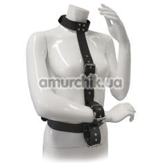 Бондажний набір Blaze Luxury Fetish Body Restraint With Collar And Cuffs, чорний - Фото №1