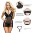 Комплект Star Night Nightgown Sheer Mesh Babydoll, чорний: пеньюар + трусики-стрінги - Фото №17
