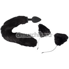 Набір з 2 предметів Bad Kitty Pet Play Plug & Ears, чорний - Фото №1