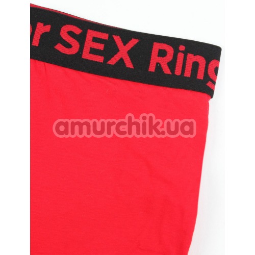 Комплект мужской Admas Ring for Sex красный: трусы + звонок