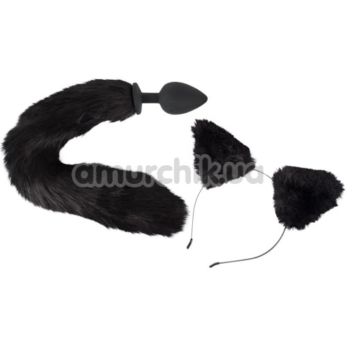 Набір з 2 предметів Bad Kitty Pet Play Plug & Ears, чорний - Фото №1