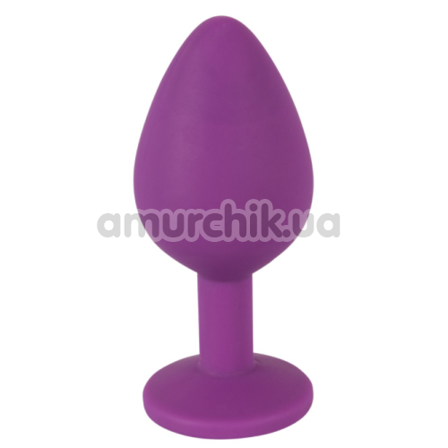 Анальна пробка з фіолетовим кристалом Colorful Joy Jewel Purple Plug Medium, фіолетова