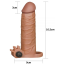 Насадка - подовжувач пеніса з вібрацією Lovetoy Pleasure X - Tender Series LV1061, коричнева - Фото №5