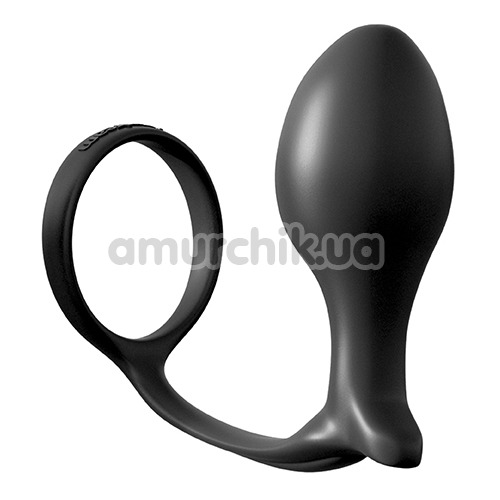 Эрекционное кольцо со стимулятором простаты Anal Fantasy Collection Ass-Gasm Cockring Advanced Plug L, черное - Фото №1
